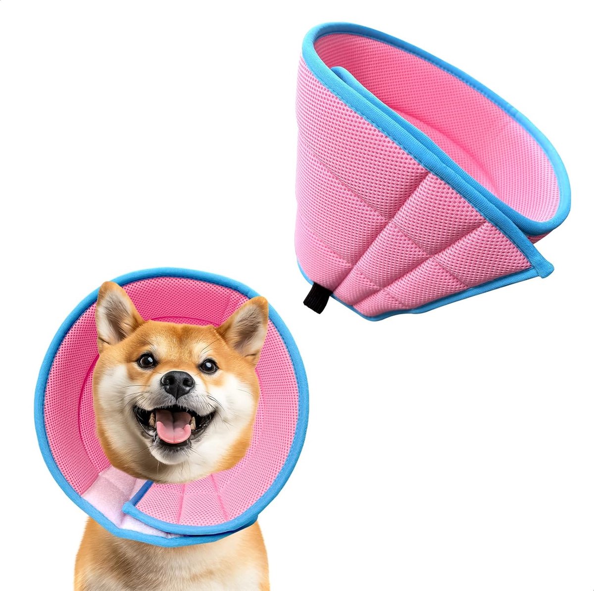 SnelShoppen - Hondenhalsband Anti-Likken Bescherming - Postoperatieve Lichaamsband - Lichtgewicht Ademend Voor Honden en Katten (M) Roze
