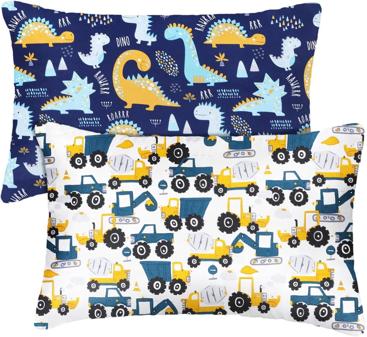 Decoratieve Kussenhoezen voor Kinderen, 2 Stuks, 40 x 60 cm, Dinosaurus Patroon, 100% Katoen, Reis Kussen, Slaapkamer Decoratie