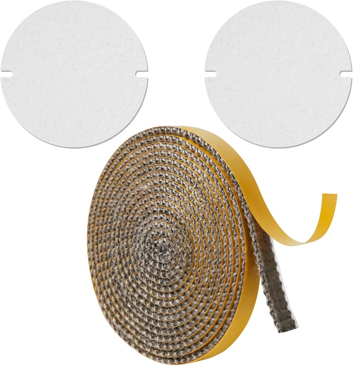 Hittebestendige afdichtingstape voor ovenpijp, 2 stuks, 155 mm, ideaal voor kachelpijpen, open haarden en rookkanalen, 2 mm x 15 mm x 2 m