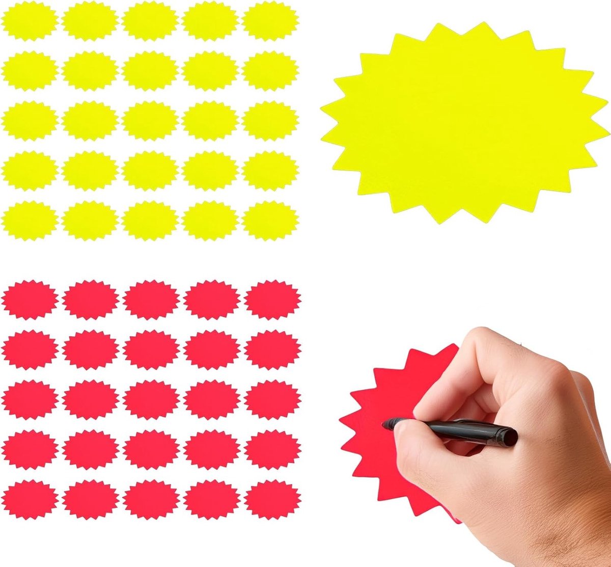 50 Stuks Fluorescerende Papieren Labels, Lege Prijslabels voor Winkels en Supermarkten, Ideaal voor Productvermelding en Promoties