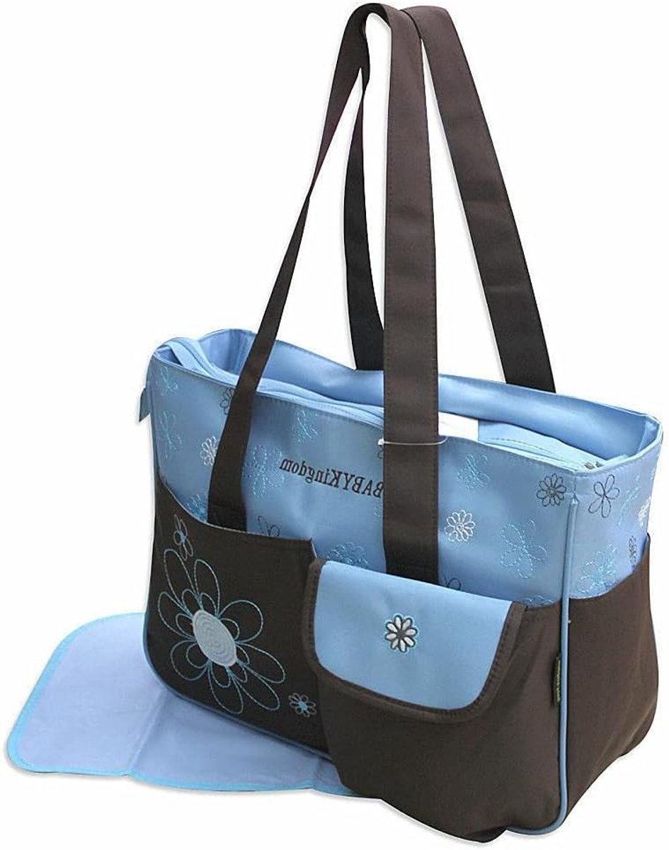 Baby Luiertas - Baby tas - Alles meenemen - Waterafstotend materiaal - 40 x 30 x 20 cm - Blauw bruin
