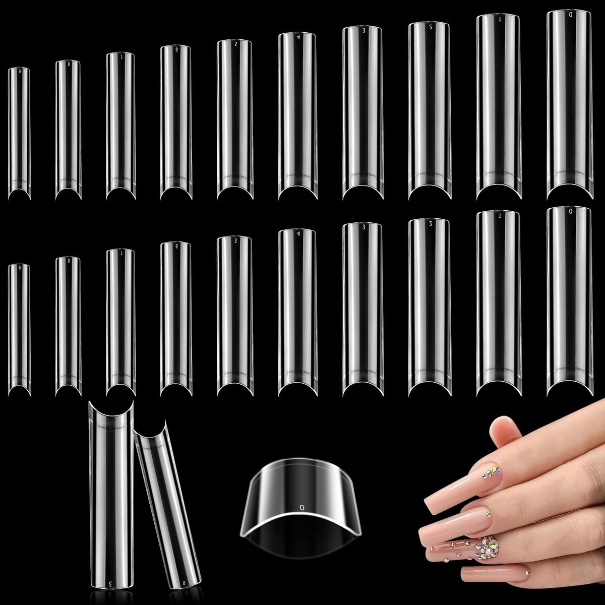 Dailygoods- Nageltips Transparant - 500 Stuks - XXL Vierkant - Volledige Dekking - Kunstnagels - ABS-Kunststof - Geschikt voor Salon en Doe-Het-Zelvers