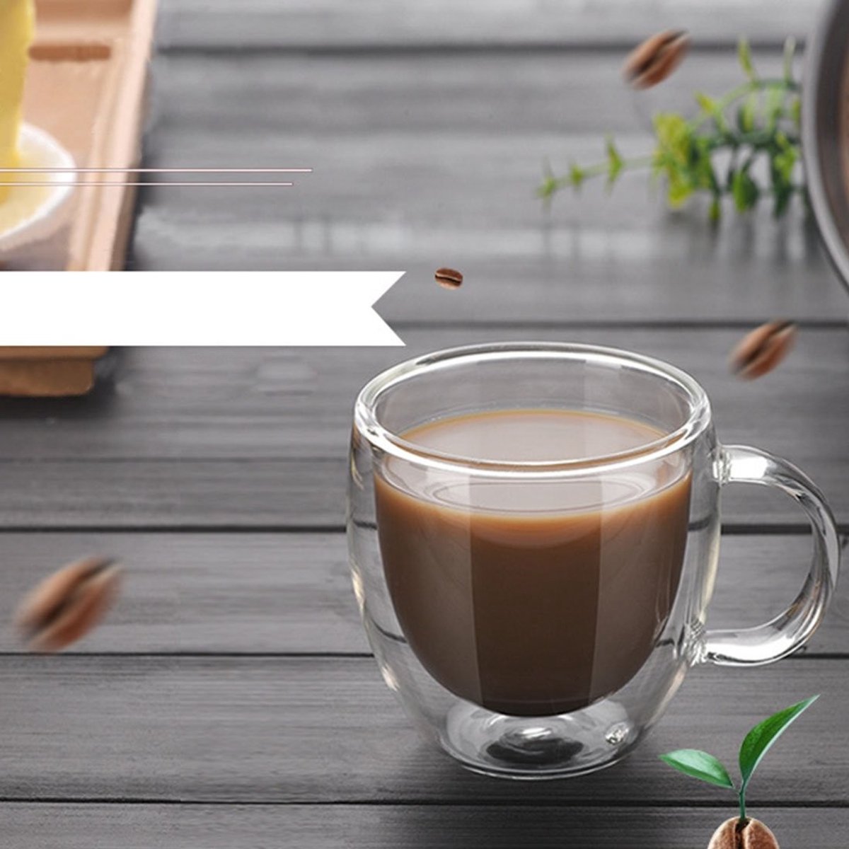 Dailygoods- Koffiekopjes Dubbelwandig - Hittebestendig Borosilicaatglas - 150 ml - Met Handvat - Set van 2 - Temperatuurbestendig - Transparant - Theekopjes