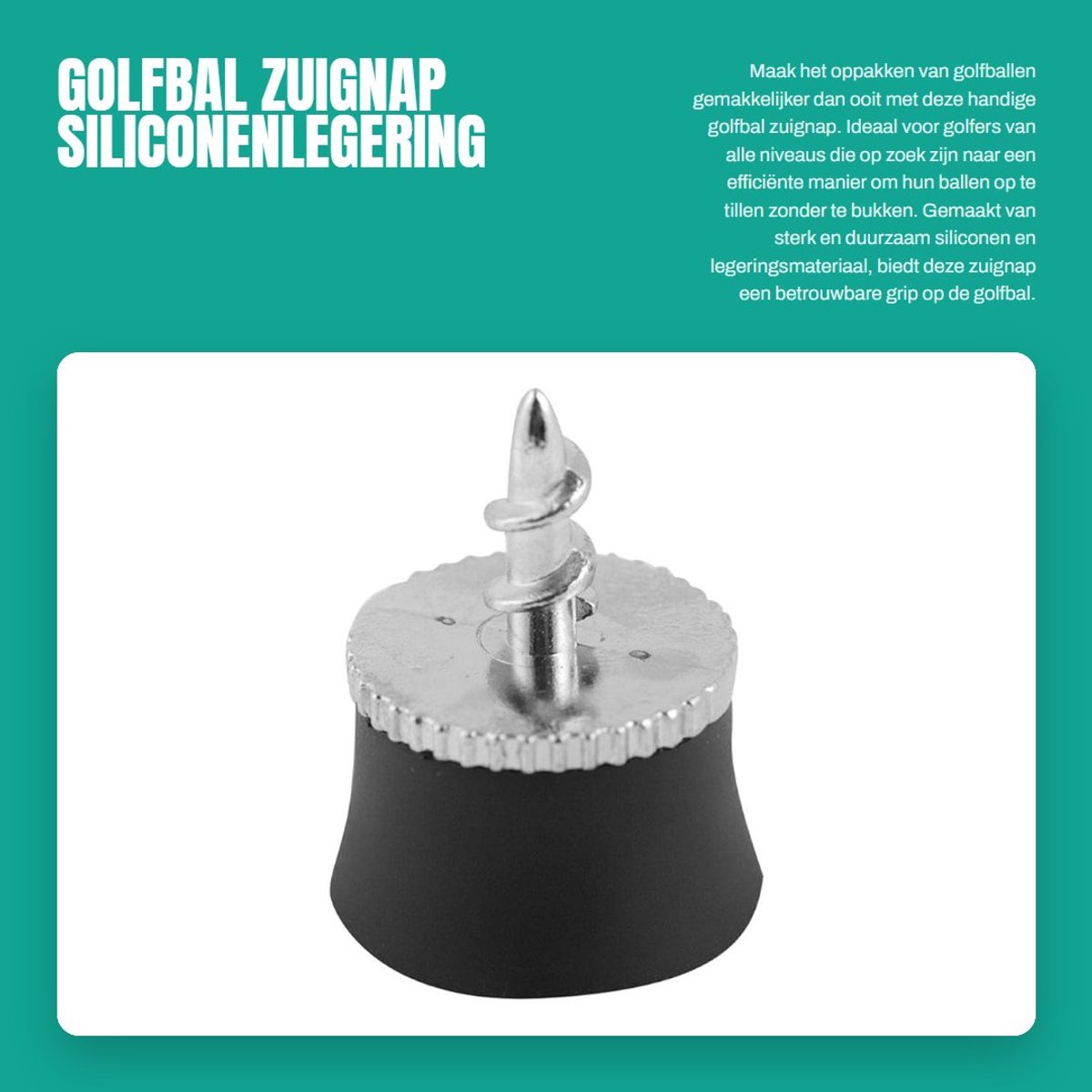 Dailygoods- Golfbal Zuignap - Siliconenlegering - Sterk/Duurzaam - Lichtgewicht - Eenvoudige Bediening - Handig voor Beginners - Golfbal Grijper