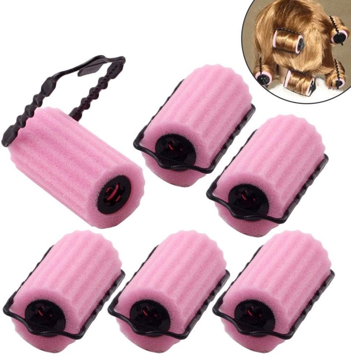 Thijox - Krulspelden Foam Sponge Rollers voor Golvende Krullen, Krullend Haar, 20 Stuks, Ideaal voor Feest of Dagelijks Gebruik, Zacht en Lichtgewicht