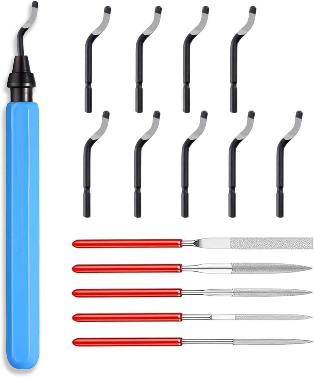Rotating Deburring Tool met 10 Vervangbladen en 5 Diamantbestanden voor Plastic en Aluminium Bewerking