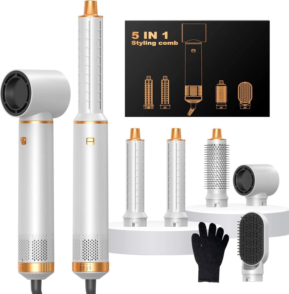 SnelShoppen - Air Styler Pro Haarstyler met Keramische Technologie, Ionenfunctie, 2-in-1 Föhn en Styling Tool, Geschikt voor Alle Haartypen, Ideaal vo