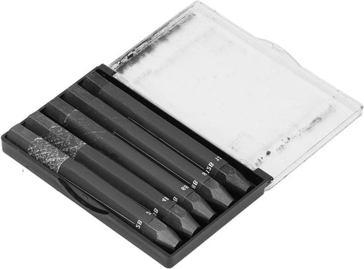 - Grafiet Kleurpotloden - Potloden Set - Diverse Hardheden - Houtloos - Wateroplosbaar - Geschikt voor Schetsen en Tekenen - 5 Stuks met 2B 4B 6B 8B 12B Hardheden