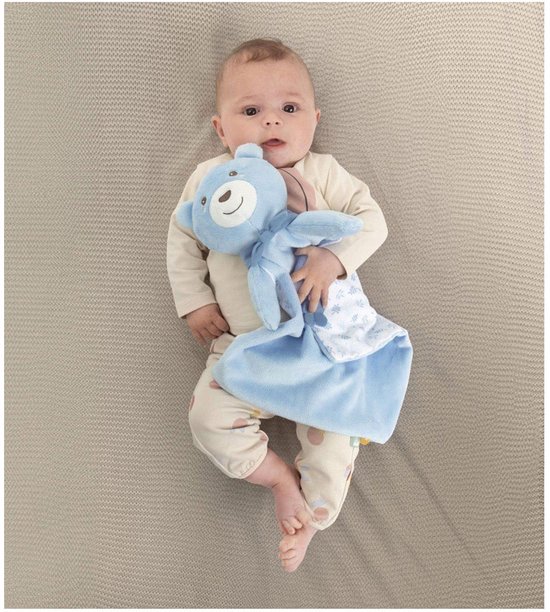 Chicco Maxi Doudou Knuffeldoekje met Muziek - Groot Knuffeldoek 47 x 40 cm - Zacht Velours - Machine Wasbaar - Blauw (0M+) van Chicco — afbeelding 2