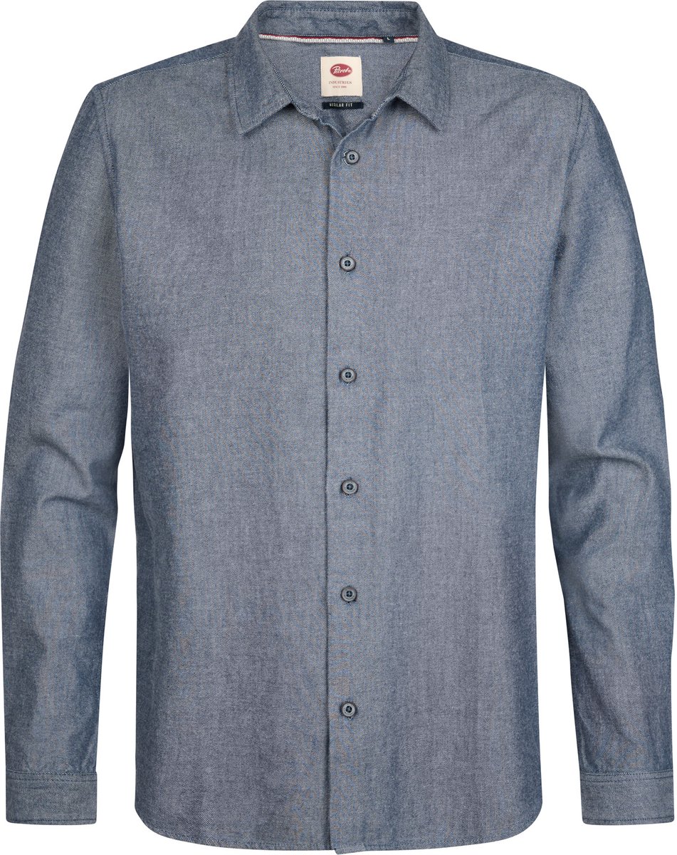 Petrol Industries - Heren Overhemd met lange mouwen ironstate - Blauw - Maat XXXL