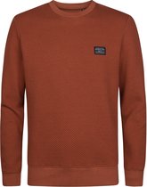 Petrol Industries - Heren Trui met structuur en ronde hals ironwall - Oranje - Maat XXXL