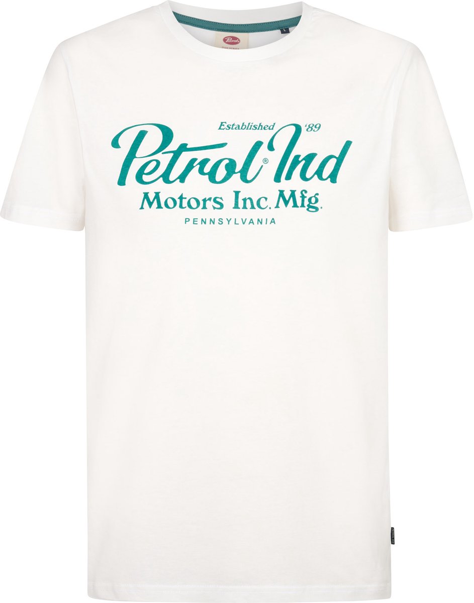 Petrol Industries - Heren T-shirt met print anderson - Wit - Maat XXXL
