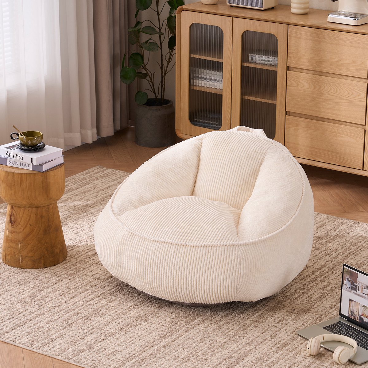 Wishdor - Zitzak - met ergonomische rugleuning en memory foam - moderne loungestoel voor w