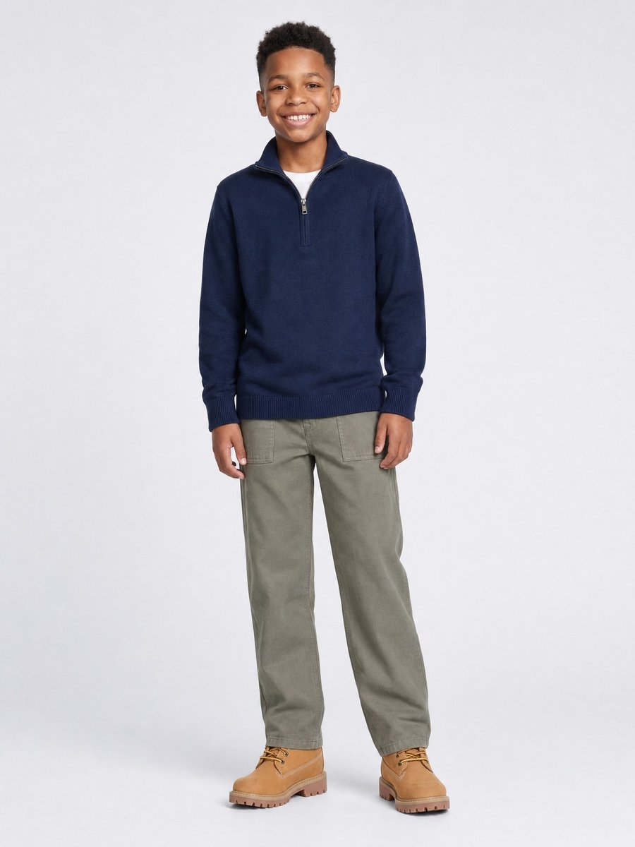 Petrol Industries - Jongens Lenox Loose Fit corduroy broek forgepoint - Zwart - Maat 152