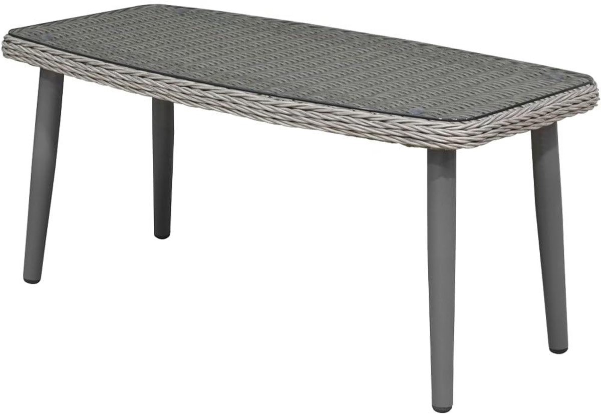 Outdoor Koffietafel - Tuin Tafel - Buiten Ontspannen - Dubbel Rotan Weefsel - 100 x 50 x 46 cm