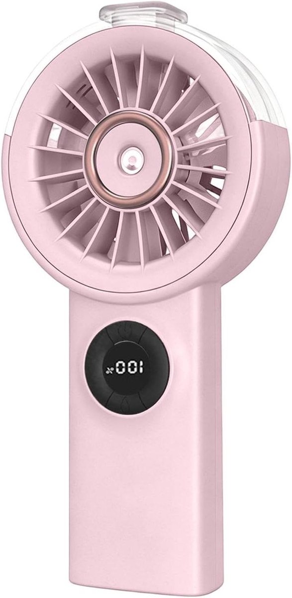 Ventilator met nevel - Handheld koeler - Persoonlijke verkoeling - Oplaadbare mistfunctie - 185 cm hoog - Roze