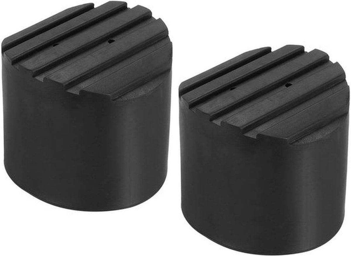 Set van 2 zwarte rubberen laddervoeten van 80 mm met ronde, antislip beschermmat voor extra grip en bescherming van vloeren