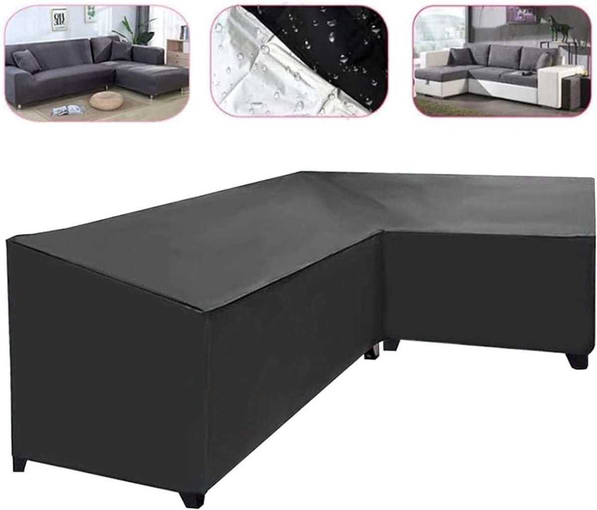 Hoes L-vorm - Bankafdekking Tuinmeubel - Meubels Beschermen - Waterdicht Polyester - 200 x 270 cm - Zwart