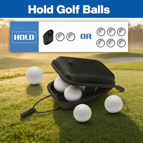 Golf accessoires - Golftas - Golf Rangefinder hoes - Universele harde opbergtas van EVA en Oxford stof - Zwart — afbeelding 4