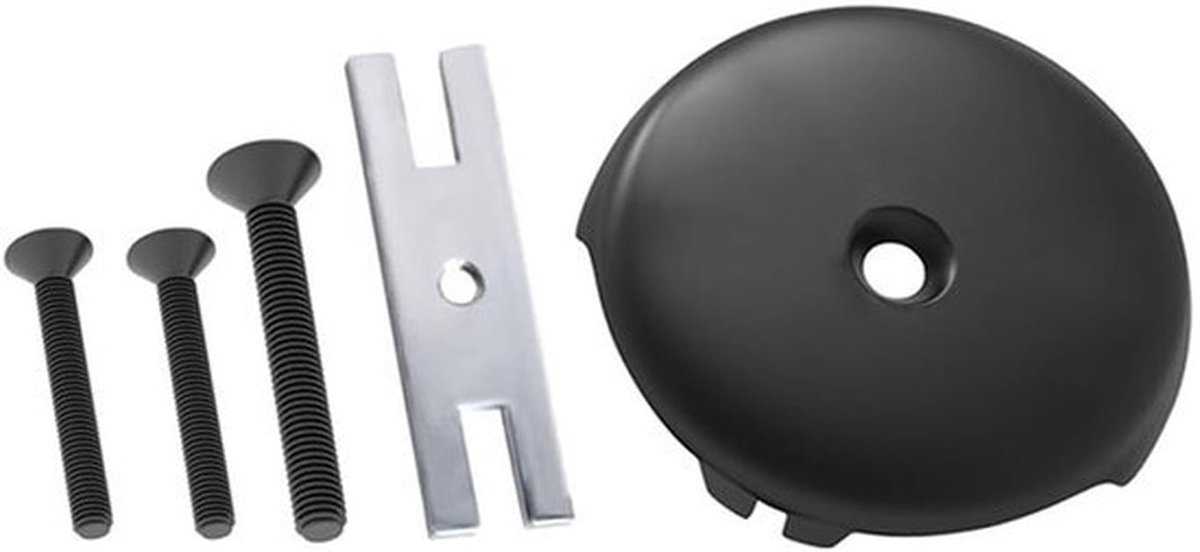Badkuipafvoer overloophoes 3-1/8 inch enkel gat badkuip overloop afvoerdeksel afvoeraccessoire met schroeven voor de meeste badkamers (zwart)