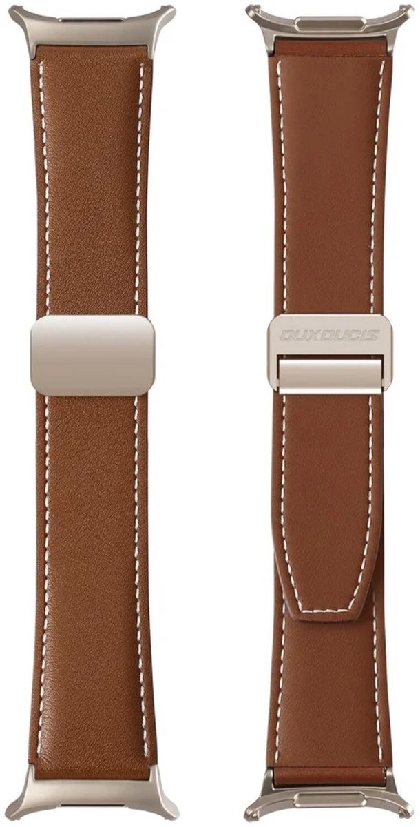 Dux Ducis YA - Bandje Geschikt voor Samsung Galaxy Watch Ultra - Echt Leer - Magnetische Sluiting - Bruin