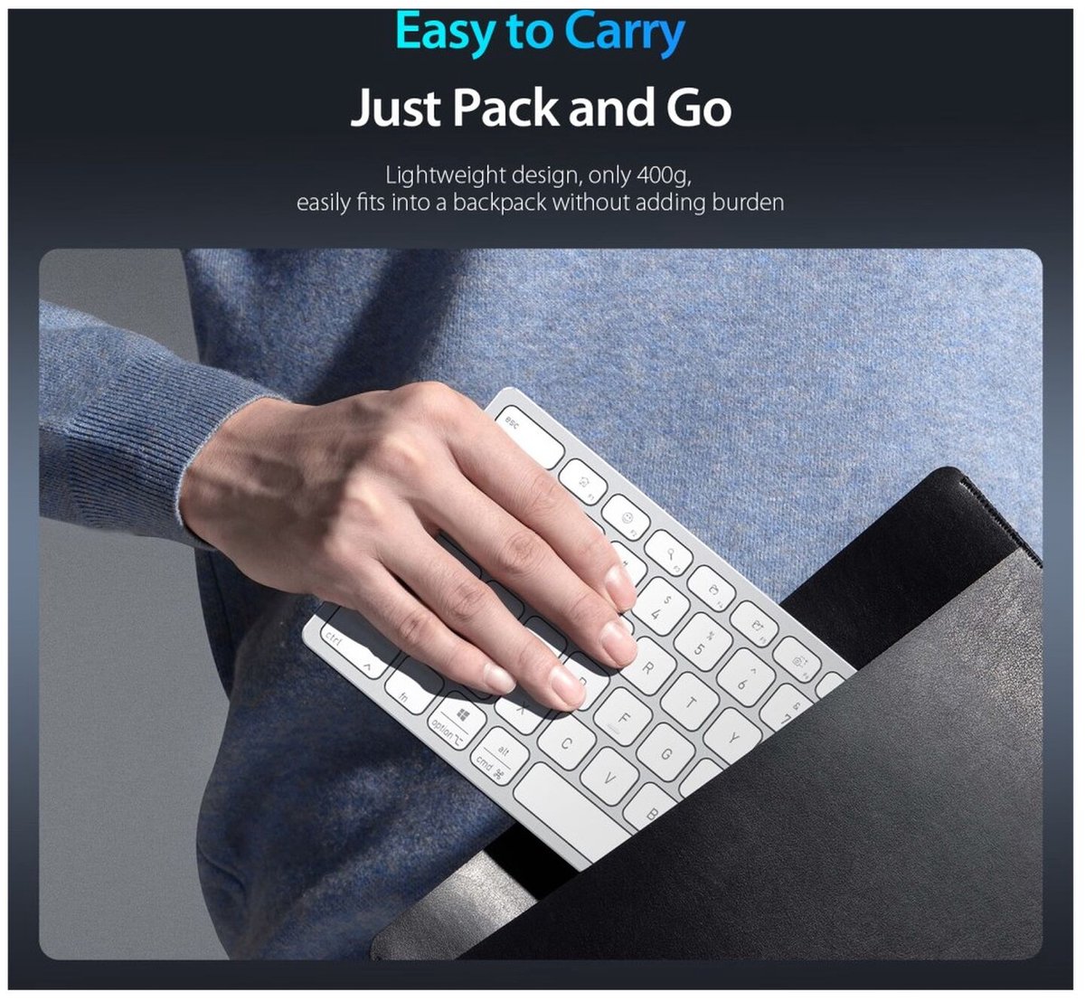 Dux Ducis - Universeel bluetooth toetsenbord geschikt voor Windows / Apple iMac / Apple iPad / Apple iPhone / Samsung - Draadloos toetsenbord - QWERTY - Wit — cadeau in Gadgets - foto 2