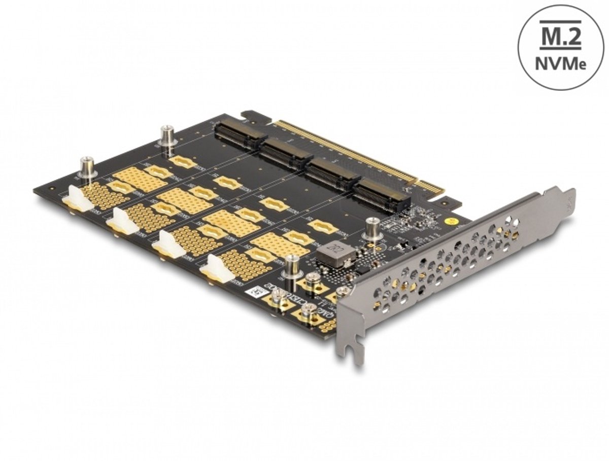 Delock PCI Express x16 Card to 4 x internal NVMe M.2 Key M - Bifurcation