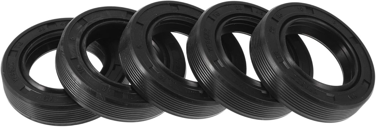 Dubbele Lip Olieafdichting met Roterende Veerstalen Afdichtingsring 28X45X10mm - Rubber NBR voor Hoge Druk, Set van 5 Stuks voor Diverse Toepassingen