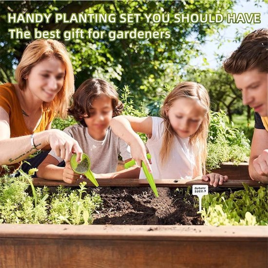 Solidchoice- Plantenzaaier set 5 maten - Ergonomische zwengel - Kunststof - Tuingereedschap - Labels voor tuinieren - Gaten van 0,12-1,0 cm - Zaaigereedschap van Solidchoice — afbeelding 2