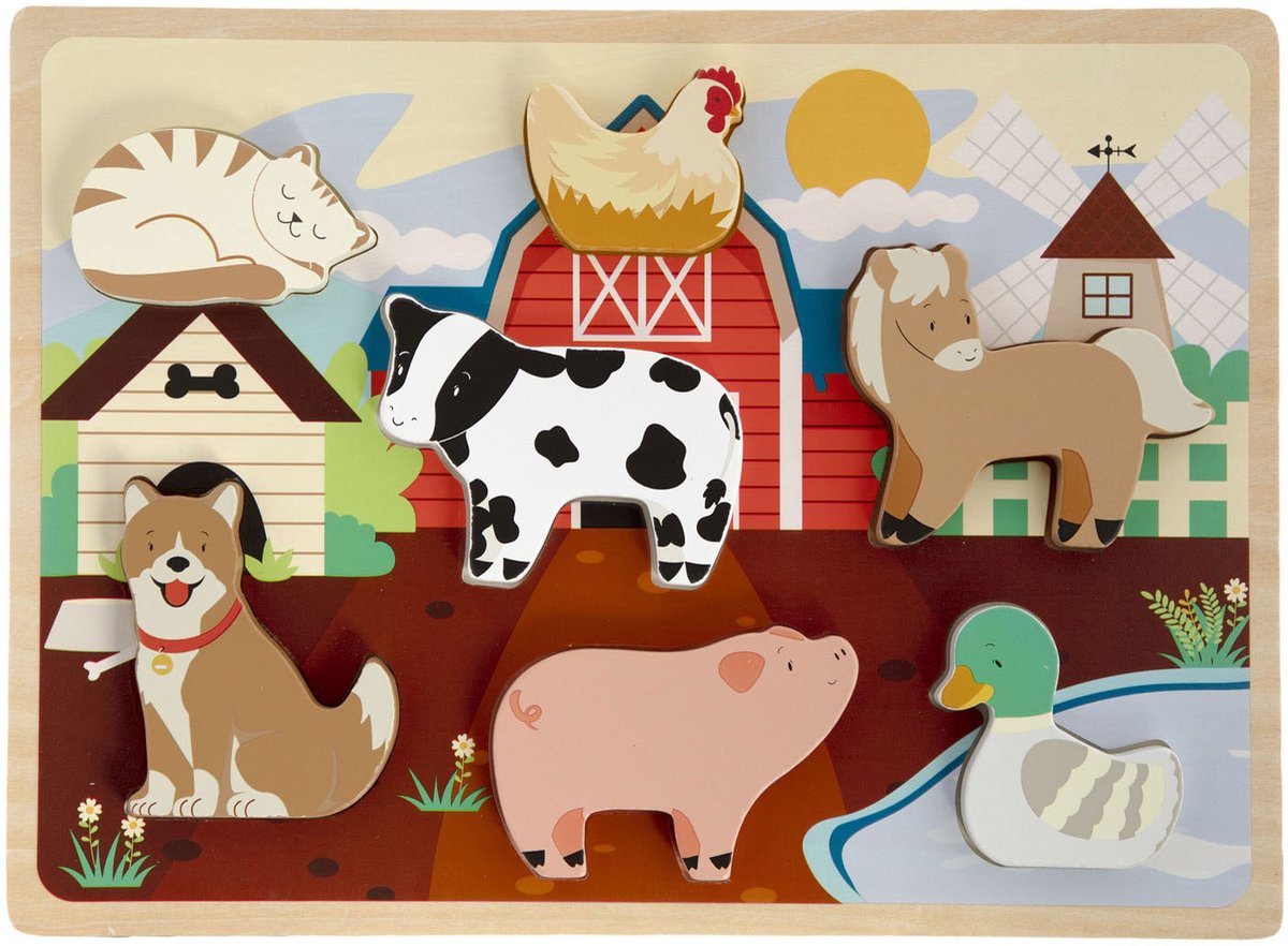 Houten 3D Puzzel Boerderij - 7st.
