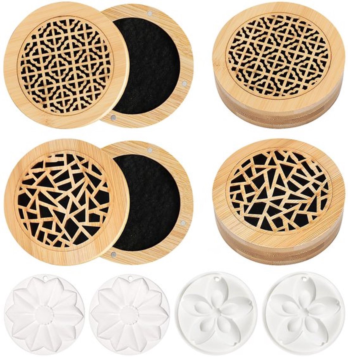 4 Stuks Essentiële Olie Geurstenen, Diffuser Essentiële Oliën met Geursteen, Geursteen voor Essentiële Oliën in Bloemvorm voor Auto, Slaapkamer, Woonkamer en Spa
