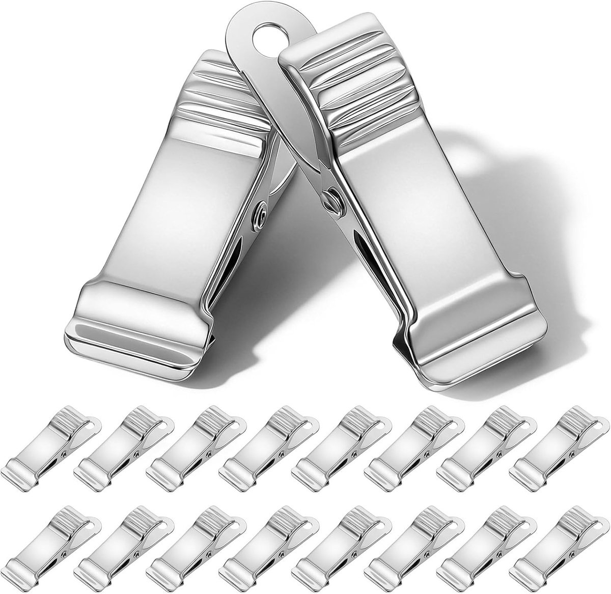Set van 20 metalen klemmen - kleine veerklemmen voor knutselen, bakken en foto-achtergronden, roestvrijstalen niet-slip gordijnclips en mini wasknijpers