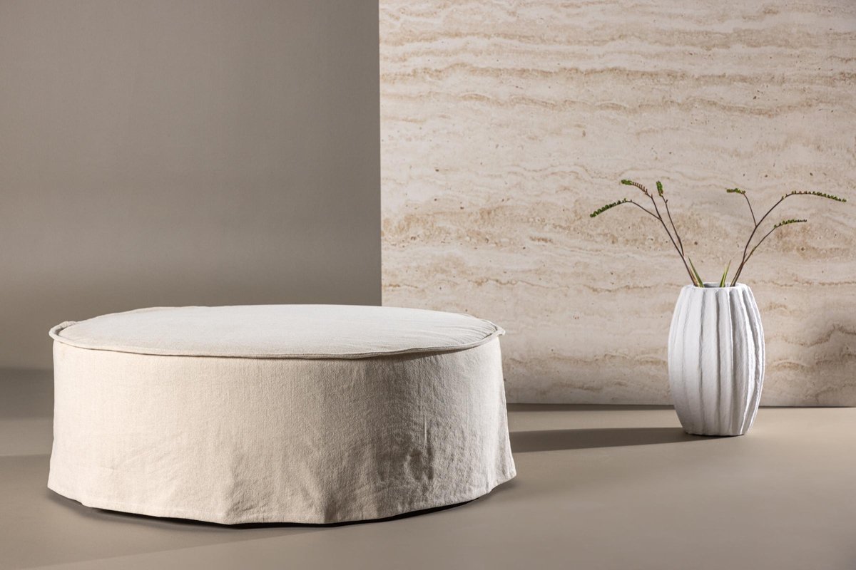 Vindö poef Ø100cm beige.