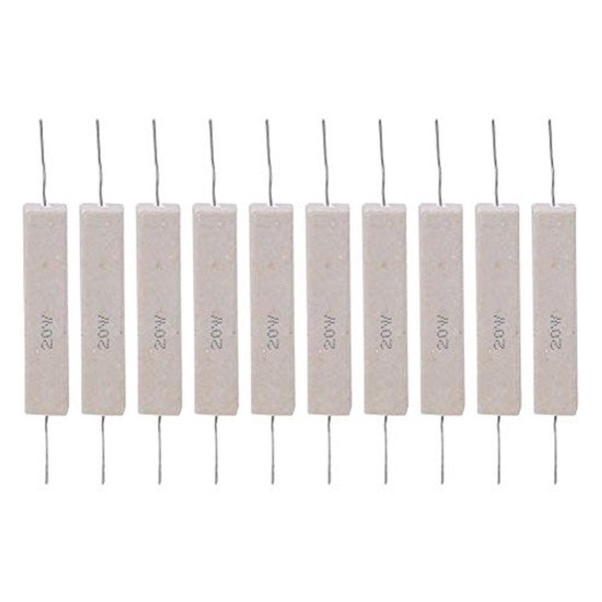 10st Cement Weerstand 10ohm ± 5% Keramische Draad Weerstand Inductieve Cement Weerstand Hoge Nauwkeurigheid Voor Printplaat 20 W (10R), weerstand