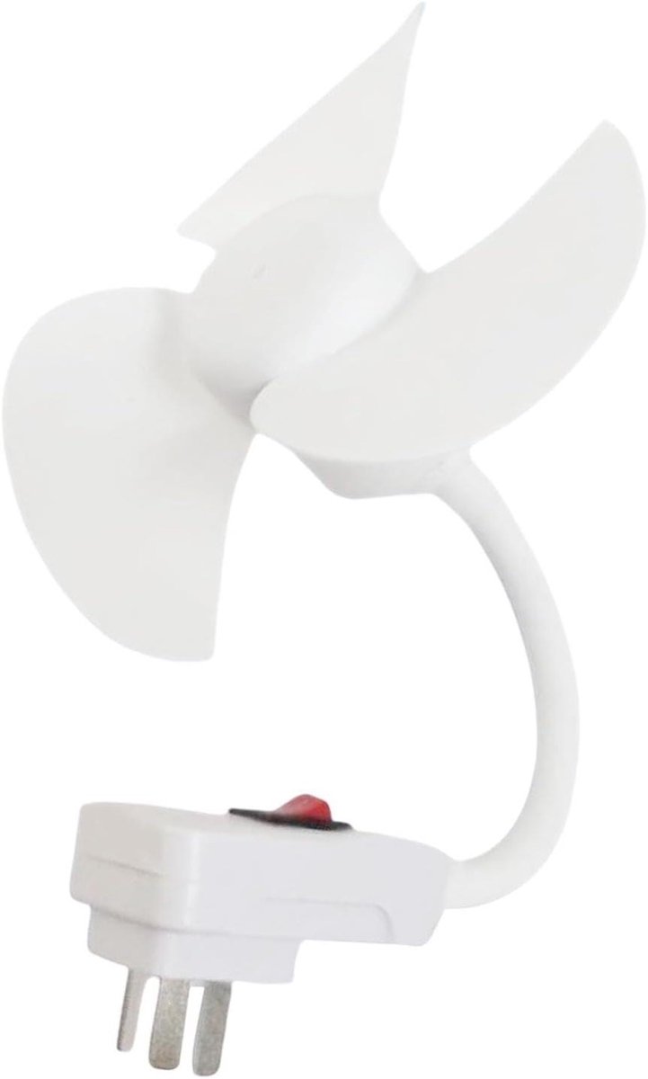 Stekker Ventilator - Stopcontact Ventilator - Persoonlijke Koeling - Flexibele Nek - 14x8x14 cm - Wit