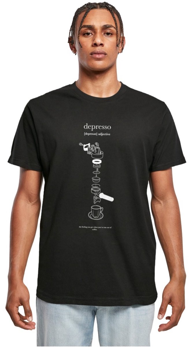 Mister Tee Depresso Round Neck Heren Tshirt L Zwart