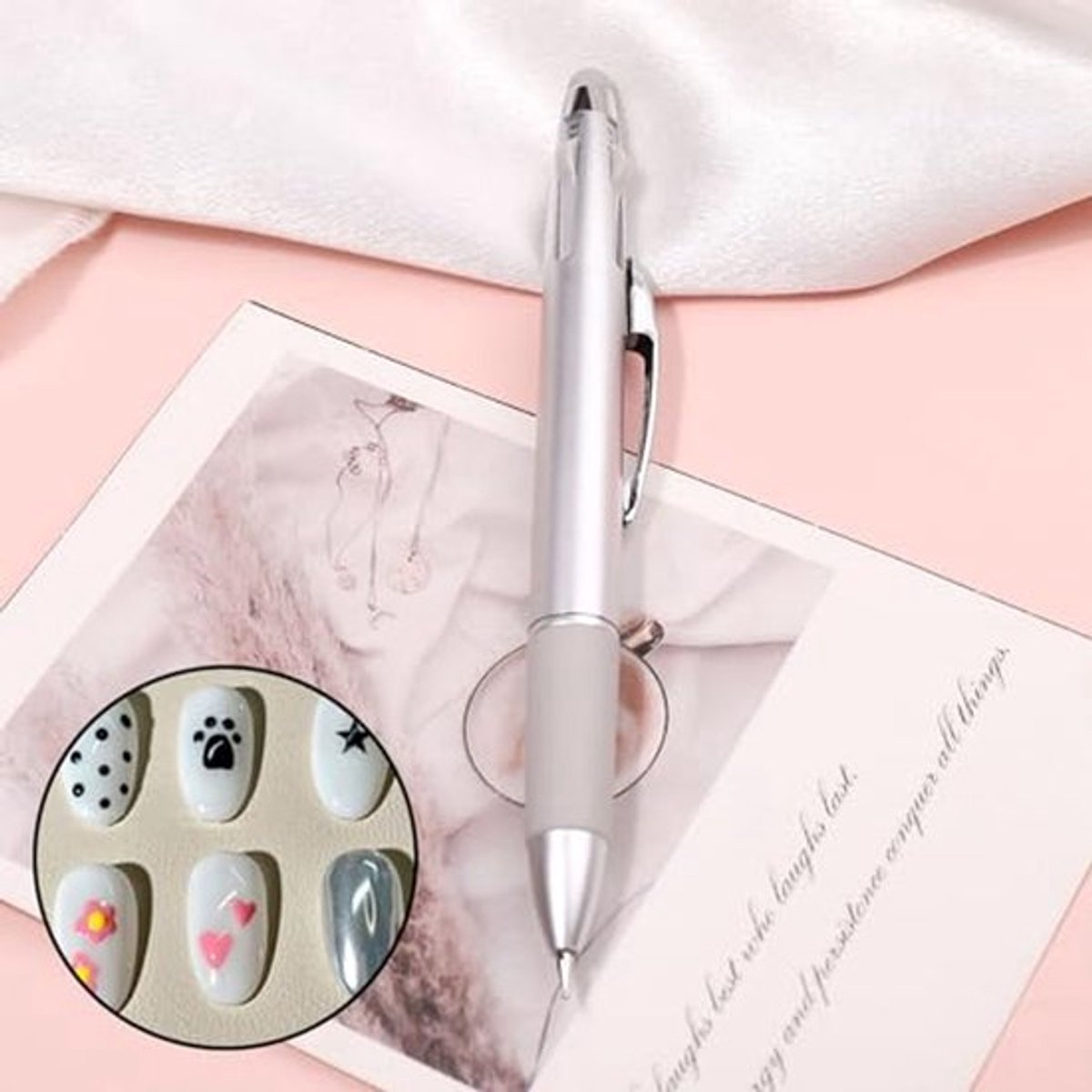 5 In 1 Nagelstippen Nail Art Tool Press Type Stiptool voor Schoonheidssalon met ABS -materiaal Compact Ontwerp geschikt Te Bedienen