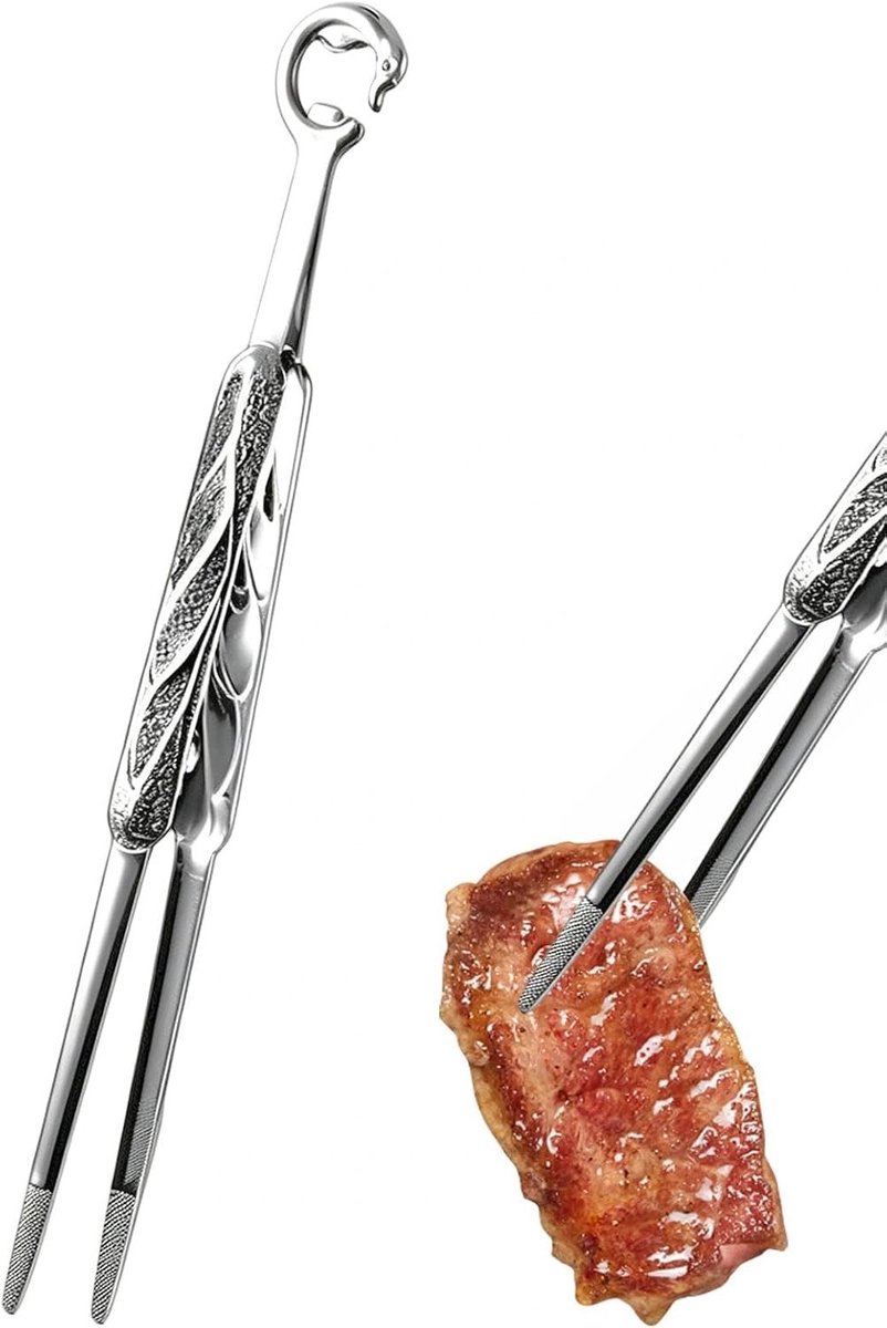 Kookpincet van roestvrij staal 32 cm met flesopener, ideaal voor grillen, barbecue en keukengebruik