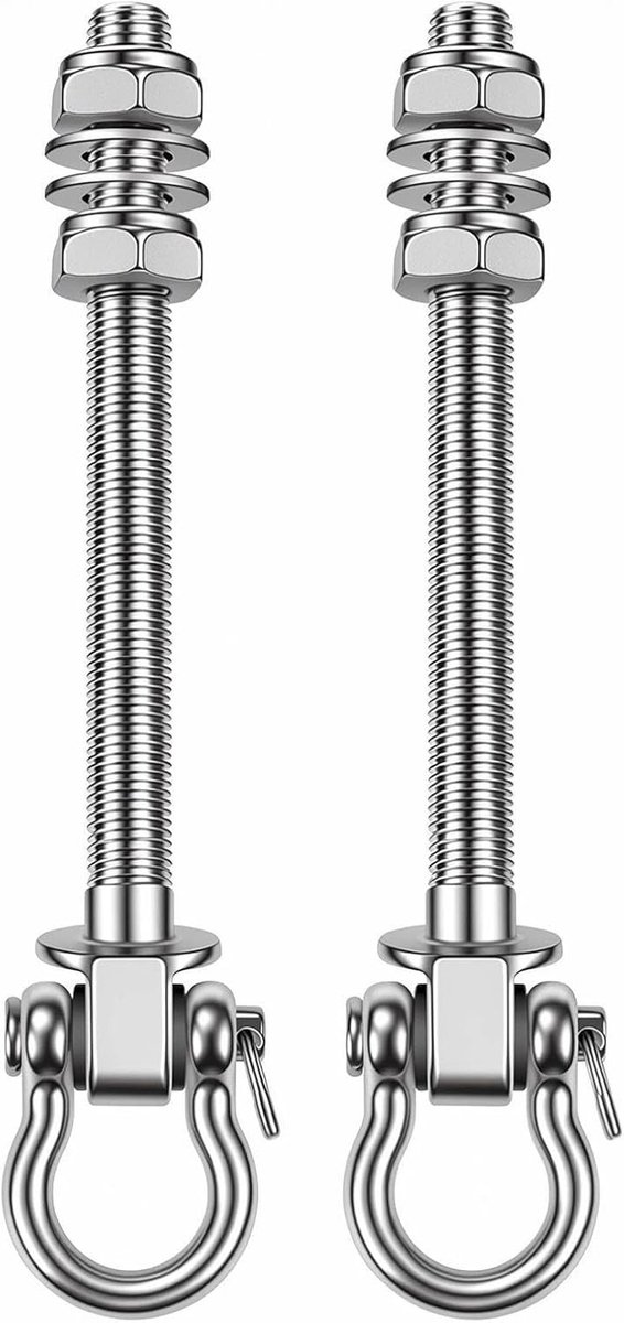 Schommelhaken voor houten balken - 2 stuks M10 zware ophanghaken voor hangmat en hangstoel, roestvrijstalen beugel met lager, geschikt voor binnen en buiten, 280 mm