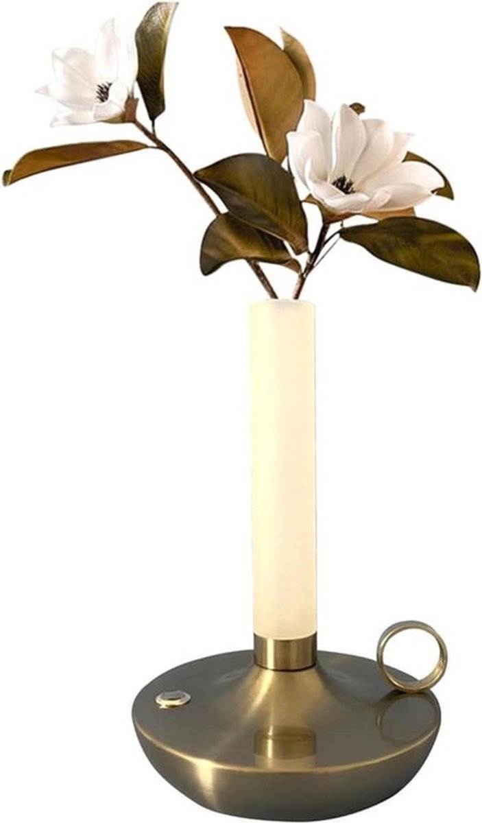 Oplaadbare tafellamp met vaas-design bloemenvaas nachtlampje - Draadloos en touchlamp - 3-traps helderheid - Desktopdecoratie voor eetkamer slaapkamer