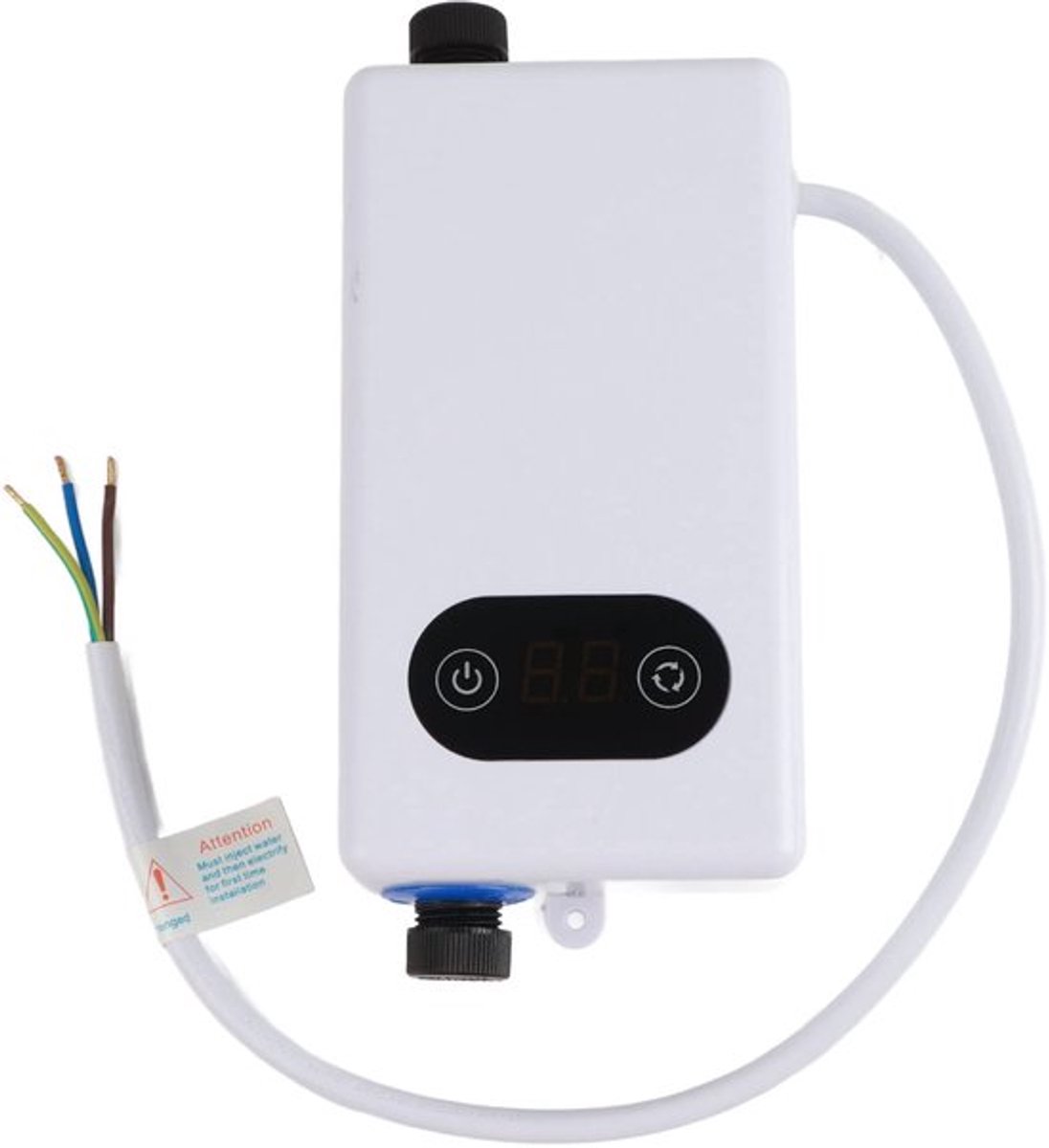 Doorstroomwaterverwarmer, 34KW bij 220 Volt, RVS temperatuurregelaar met anti-lek bescherming voor badkamer keuken wassen