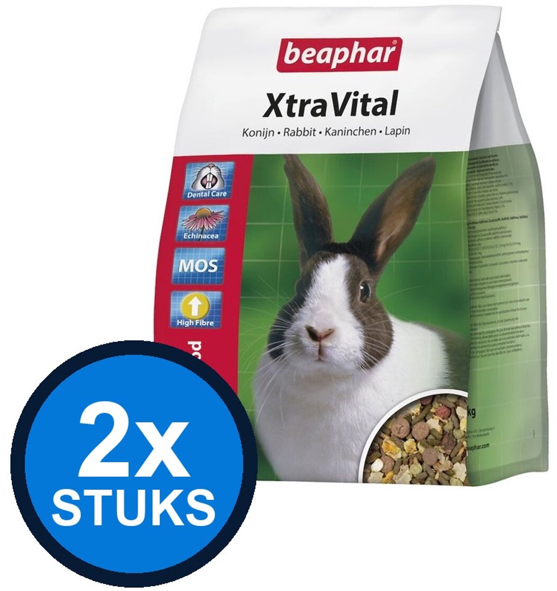 2x Beaphar - XtraVital konijn 2,5kg - Knaagdierenvoer - 2.5 kg