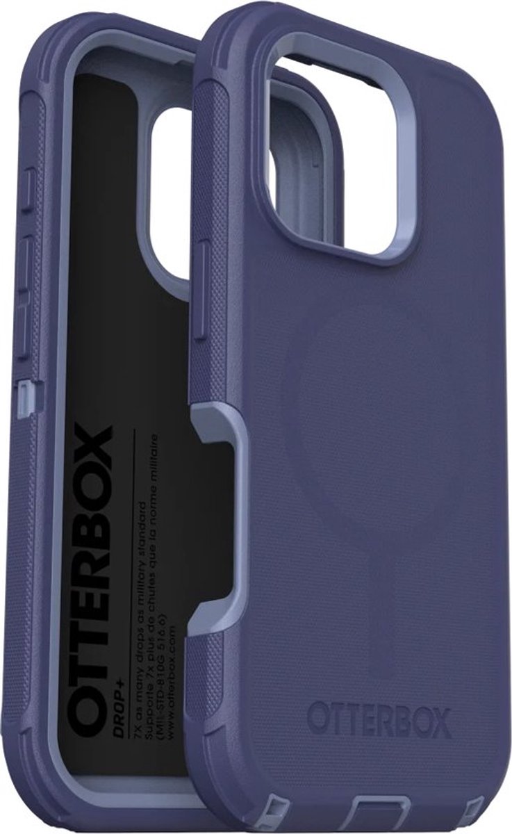 OtterBox Geschikt voor Apple iPhone 16 Pro - Defender - Geschikt voor Mag Back Cover Hoesje - Paars