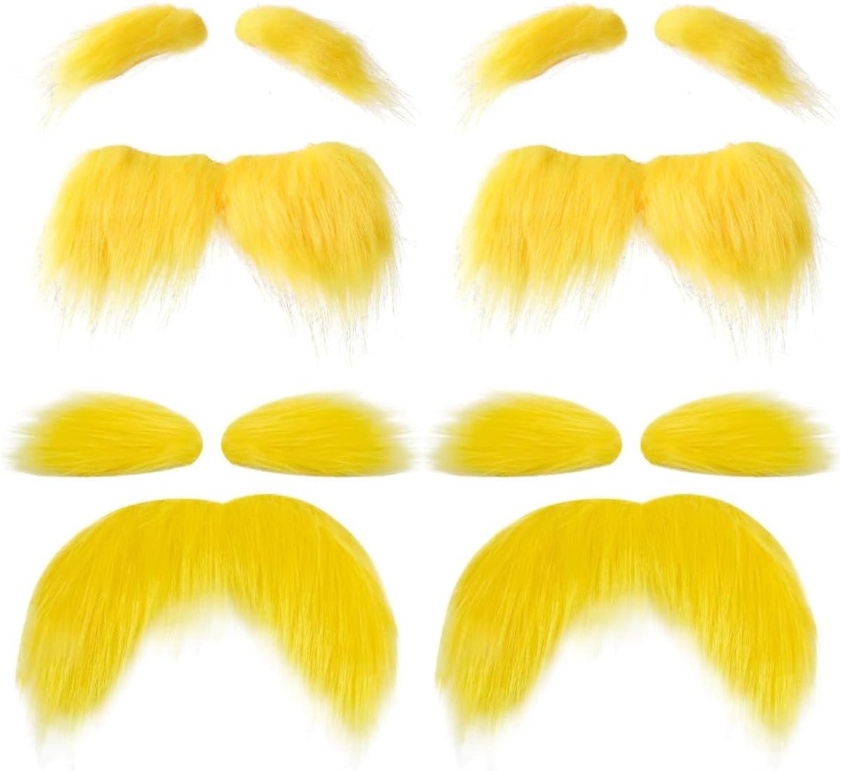 Complete set voor baard en wenkbrauwen, kostuumaccessoires voor feesten, nepbaard en wenkbrauwdecoratie, perfect voor themafeestjes en verkleedpartijen.