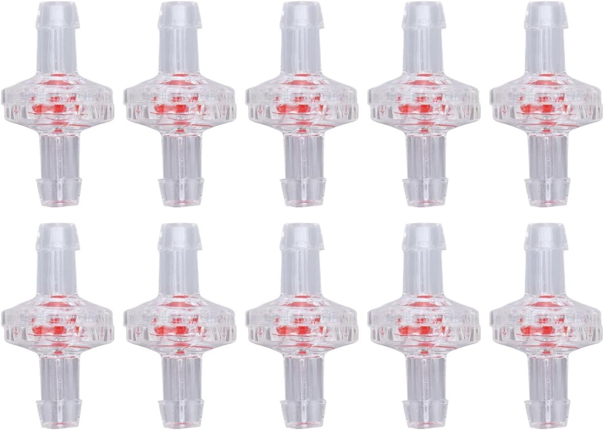 Waterstop terugslagkleppen 10 stuks, kunststof 1-weg kleppen voor luchtinlaat en waterafvoer, 7mm transparant
