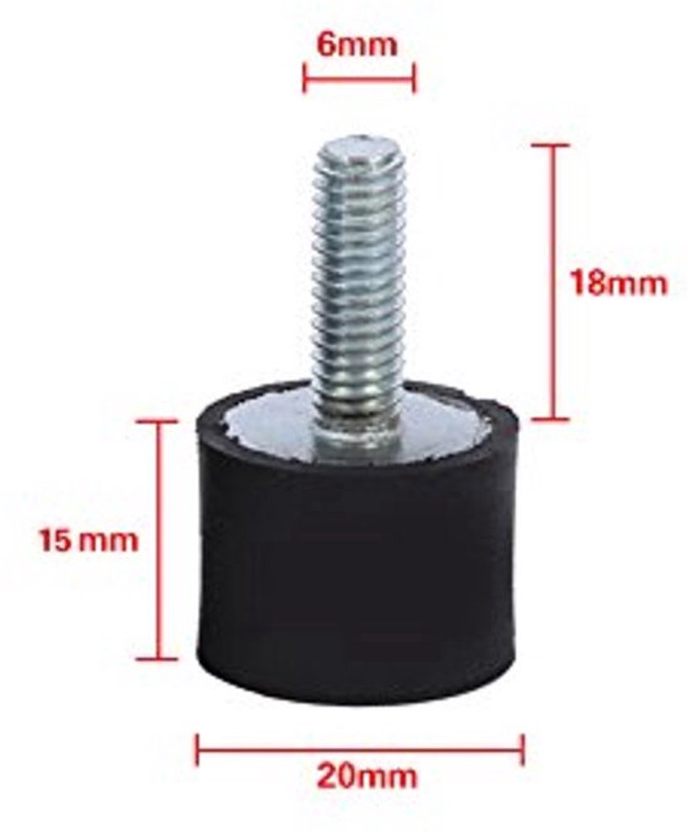 4x M8 M6 Rubber Mounts - Schokabsorber - Anti-trilling Silentblock Bobbins (VD20*15 M6*18)