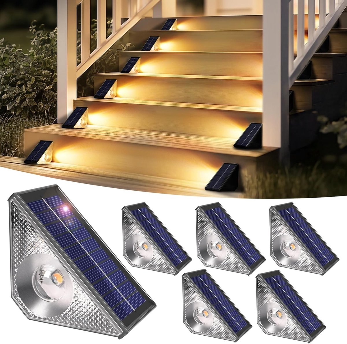 Zonnelampen voor Buiten - Waterdicht - LED Verlichting - Lange Brandduur - Voor Trappen en Tuin