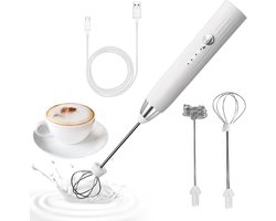 Elektrische melkopschuimer - Mini garde - Koffie bereiden - Drie snelheden - USB oplaadbaar - Zwart