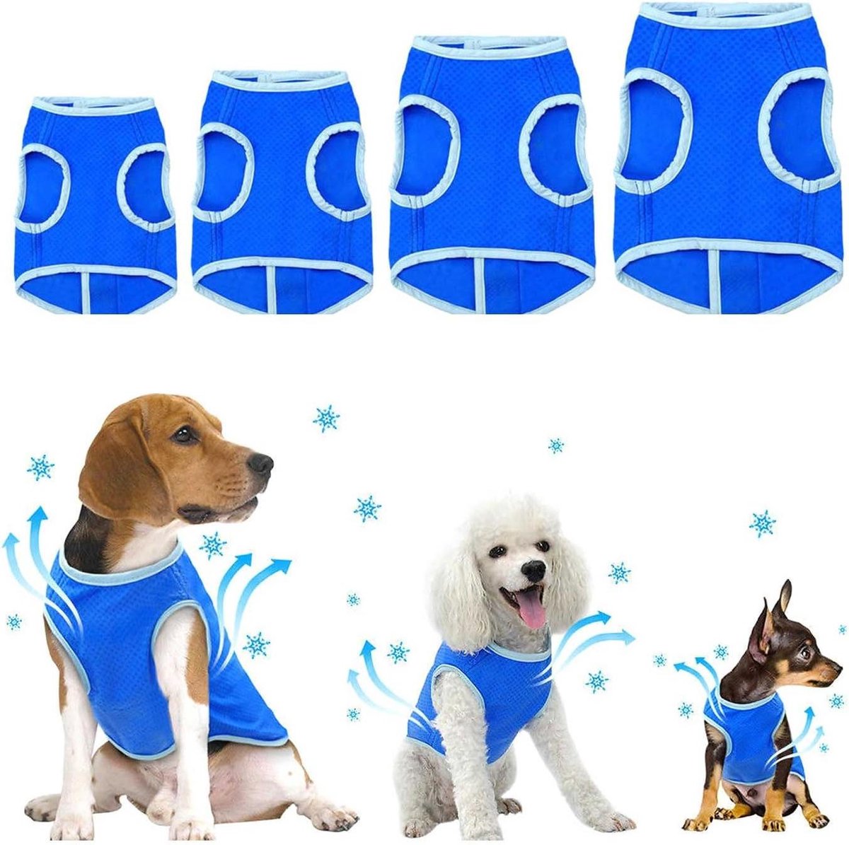 Honden Koelvest - Zomerjasje - Hitte Verminderen - Verkoeling door Verdamping - Maat XS - Blauw