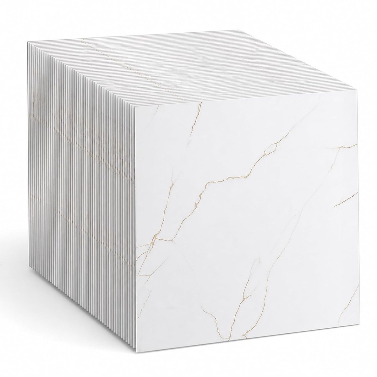Pack van 40 PVC vloertegels, zelfklevende vinylvloer, 30 x 30 cm, 3.6 m², marmerlook voor slaapkamer, keuken en woonkamer, duurzame vloerbedekking